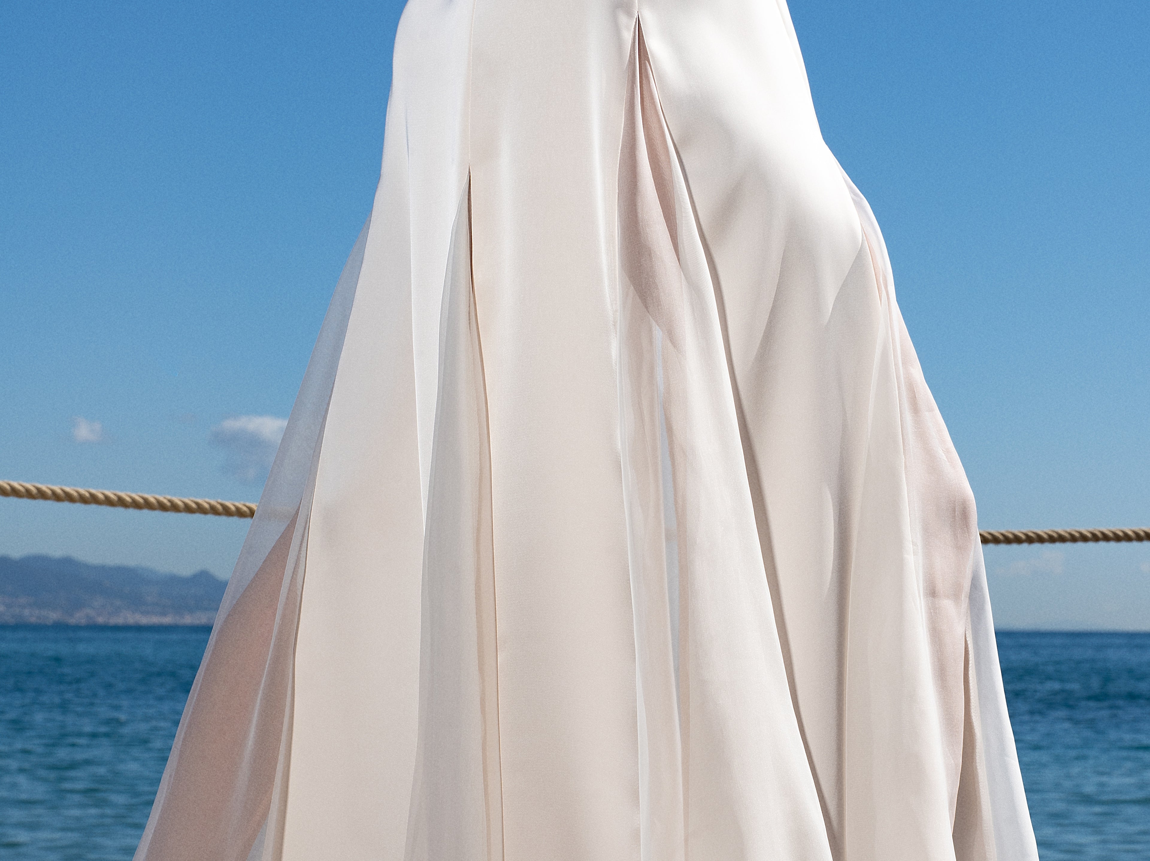 Champagne satin Midi Dress - MIRAGE