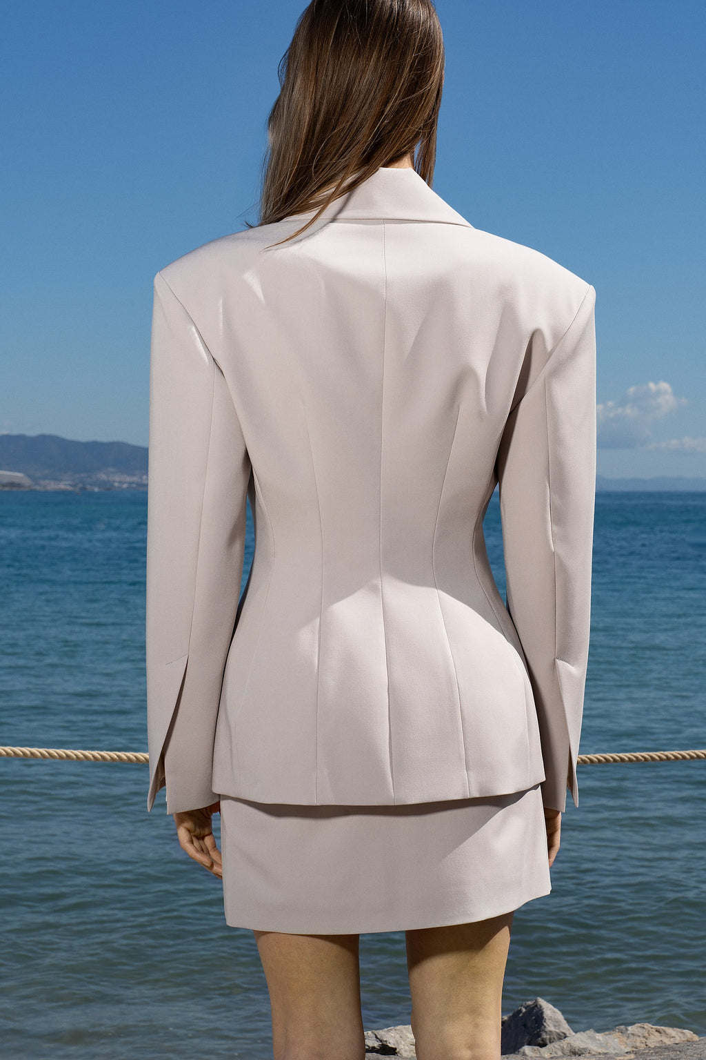 Sculpted blazer - CRYSTAL in Powder Rose