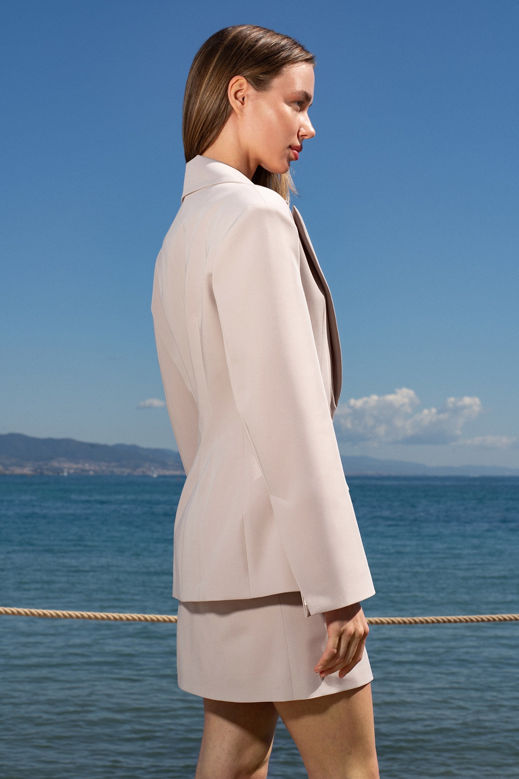 Sculpted blazer - CRYSTAL in Powder Rose