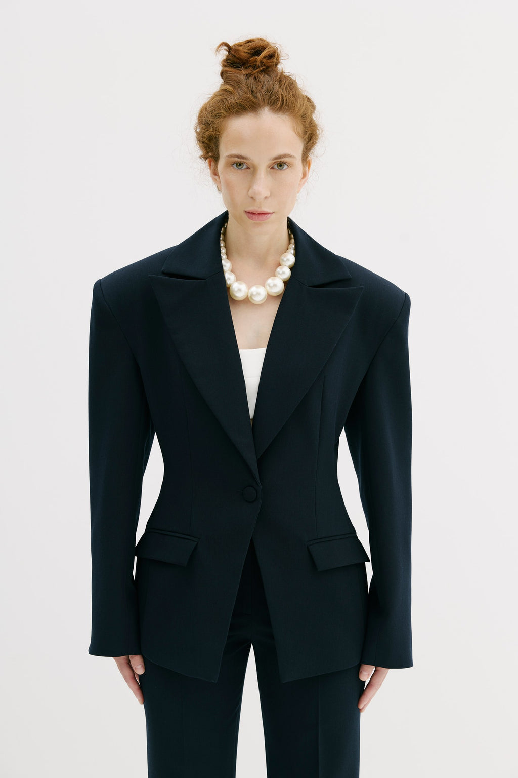 CRYSTAL - Sculpted blazer in Deep Navy