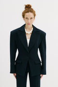 CRYSTAL - Sculpted blazer in Deep Navy